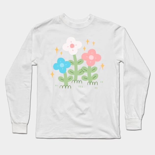 Transgender Pride Flowers Long Sleeve T-Shirt by Niamh Smith Illustrations